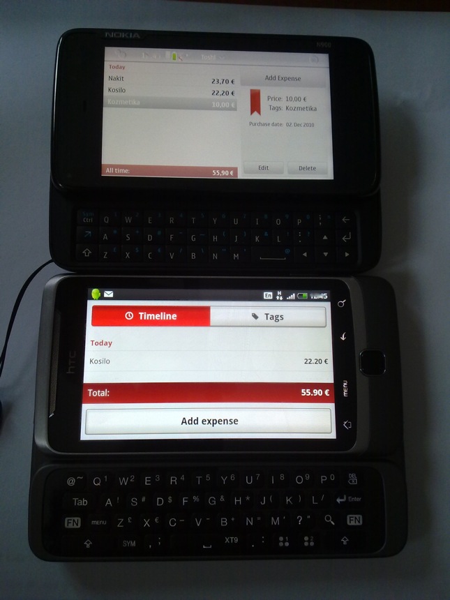 Featured image of post Nokia N900, HTC Desire Z in Toshl